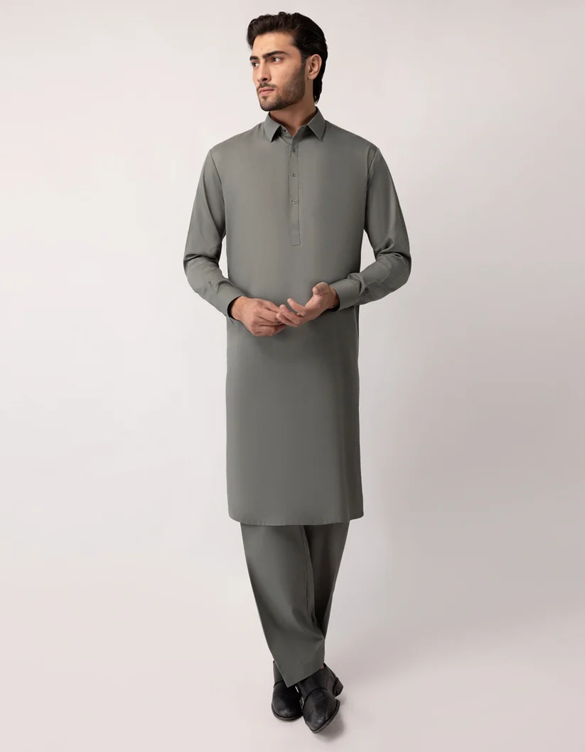Sage-green shalwar kameez