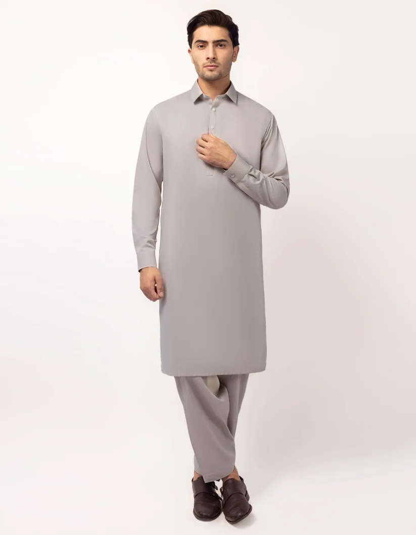 Light-grey shalwar kameez